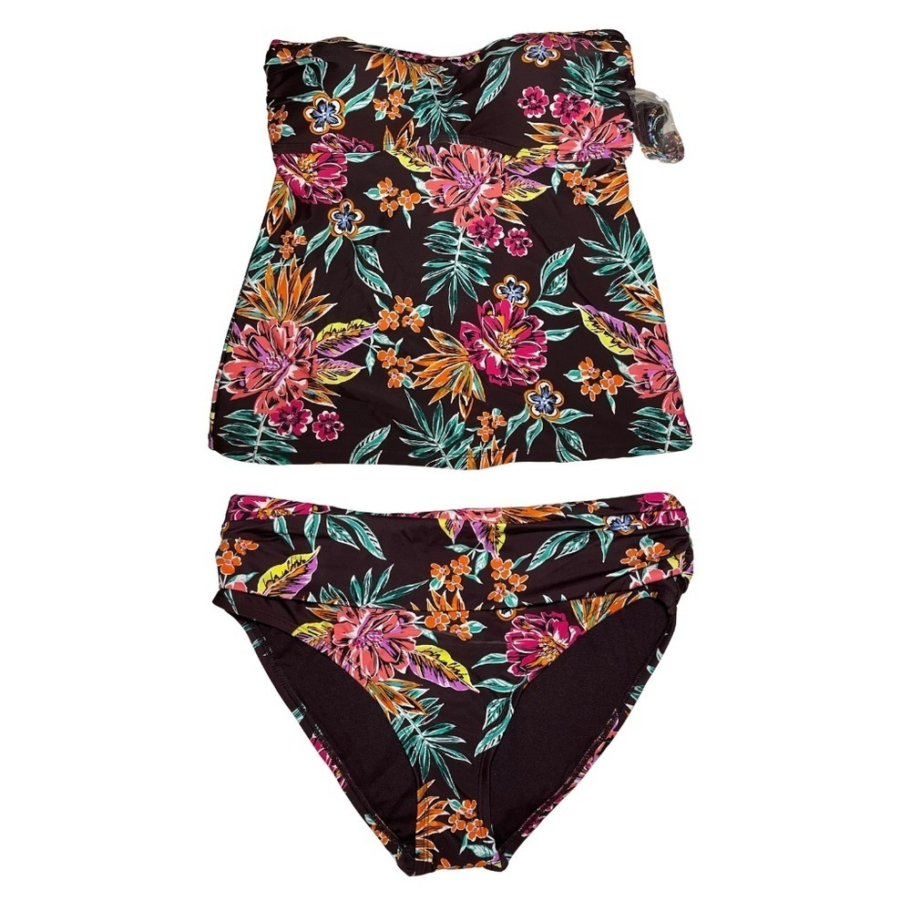 Into the Bleu by Amrex Floral Convertible Tankini Sz. 8